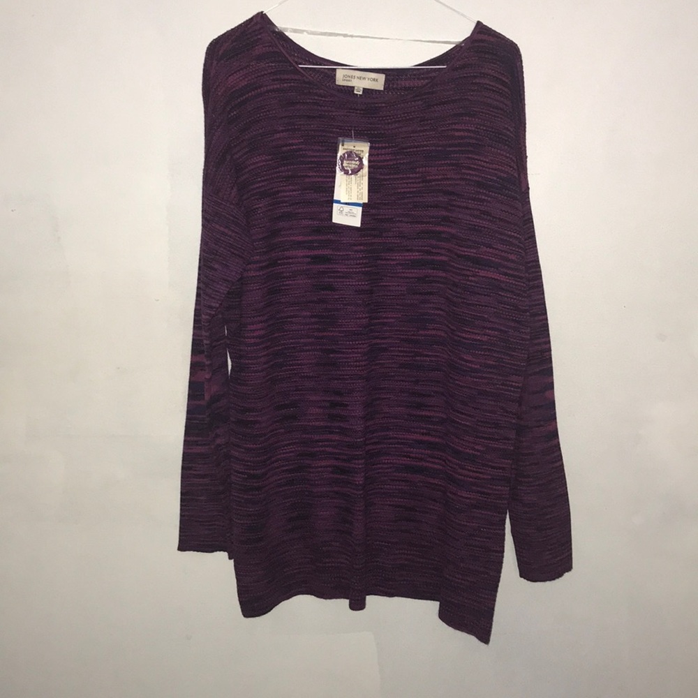 Jones New York Sport Long Sleeve Waffle Knit T